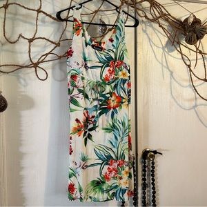 Puanani Sundress, white floral, made in Hawaii